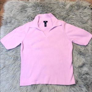 Gap Pink V-neck Color Polo Shirt